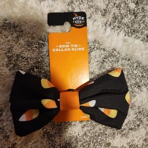 NWT Hyde & EEK Pet Bow Tie Collar Slide Black Candy Corn One Size Halloween New